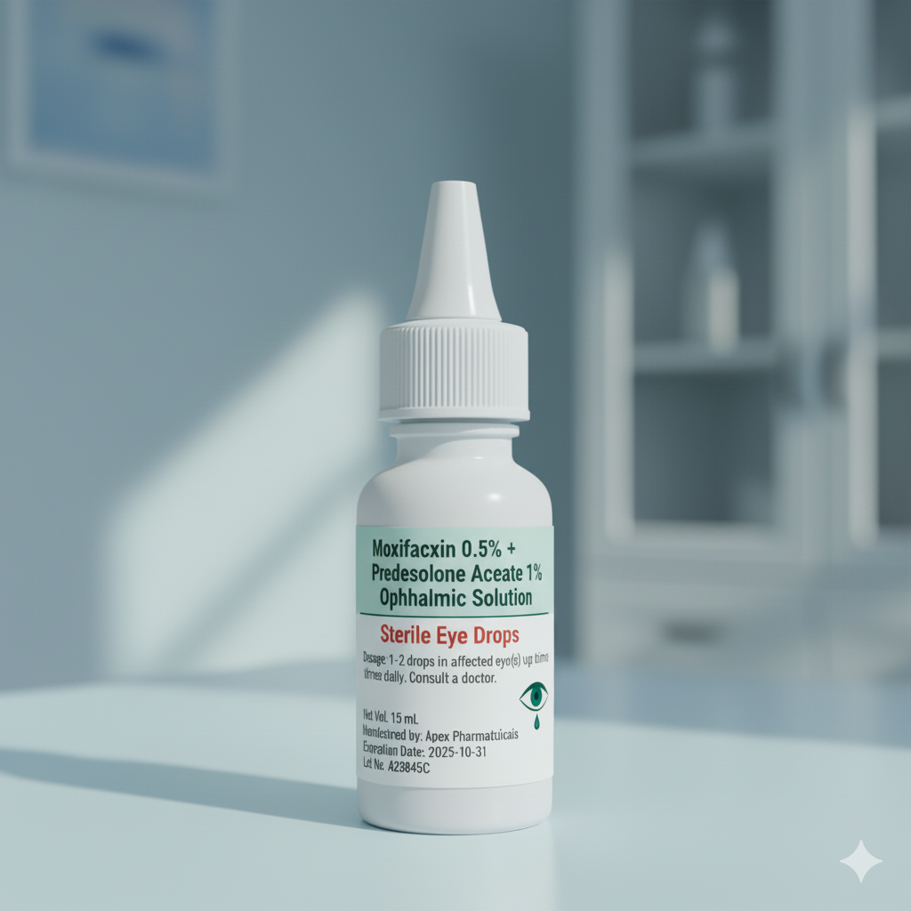 Moxifloxacin 0.5% + Prednisolone Acetate 1%